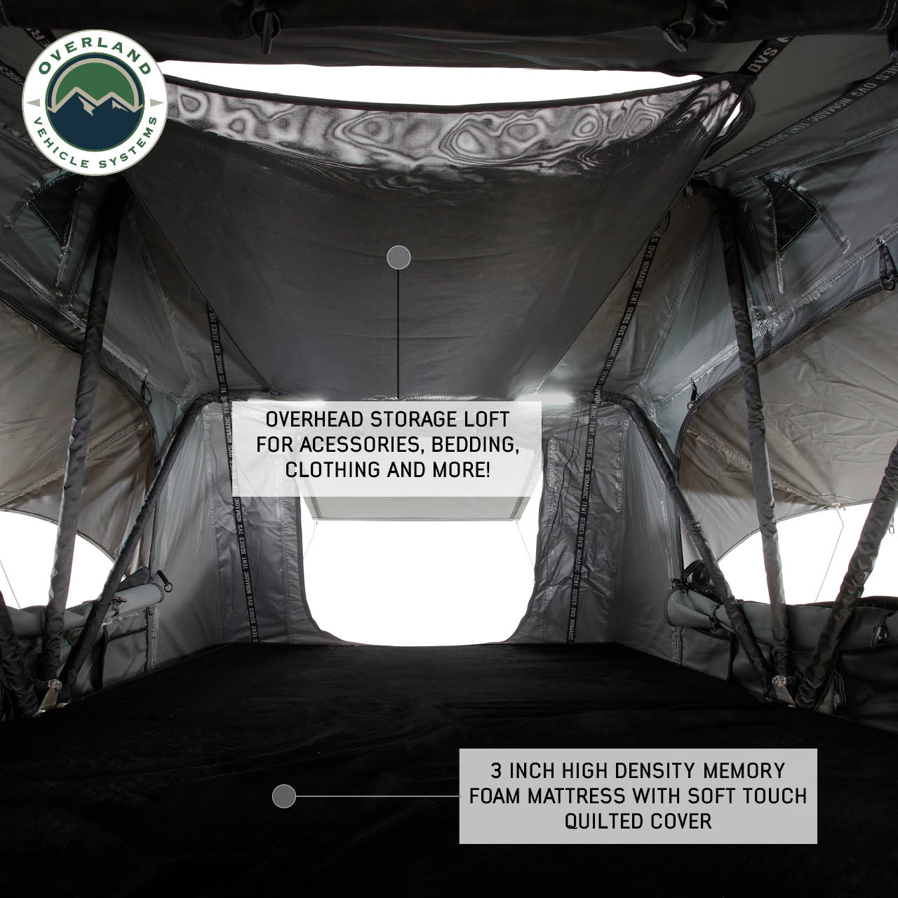 OVS | Roof Top Tent | HD Nomadic 4 Extended Soft Shell Roof Top Tent, Grey Body & Green Rainfly | 18349936