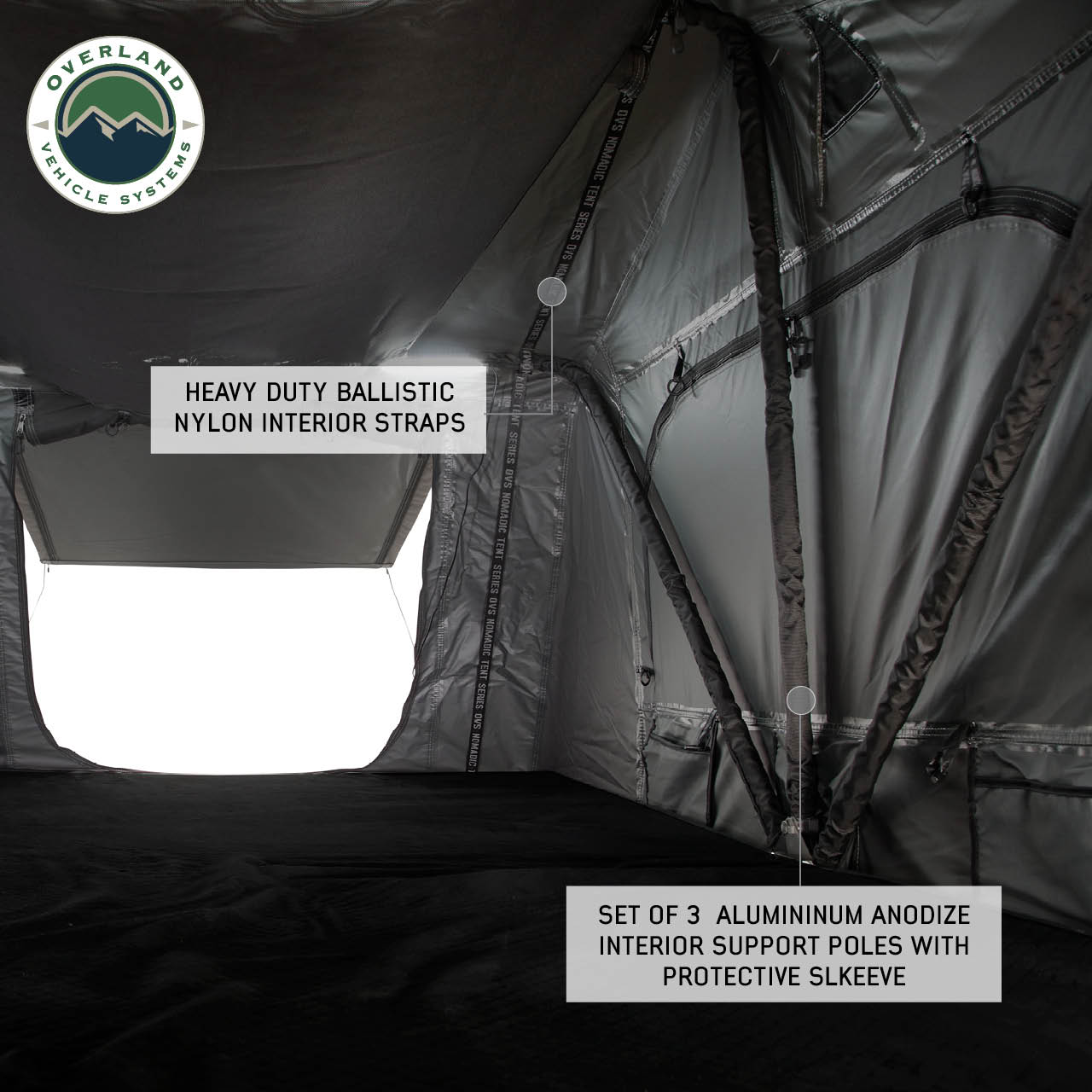 OVS | Roof Top Tent | HD Nomadic 4 Extended Soft Shell Roof Top Tent, Grey Body & Green Rainfly | 18349936