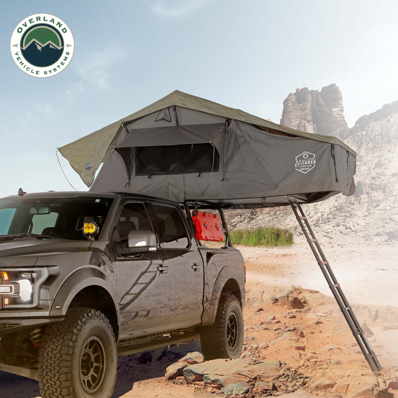 OVS | Roof Top Tent | HD Nomadic 4 Extended Soft Shell Roof Top Tent, Grey Body & Green Rainfly | 18349936