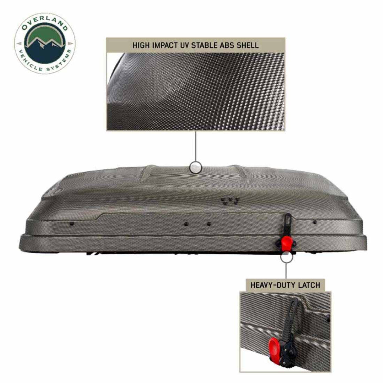 OVS | Roof Top Tent | HD Bundu 4 - Hard Shell Roof Top Tent, 4 Person, Grey Body and Black Rainfly Overland Vehicle Systems | 18389904