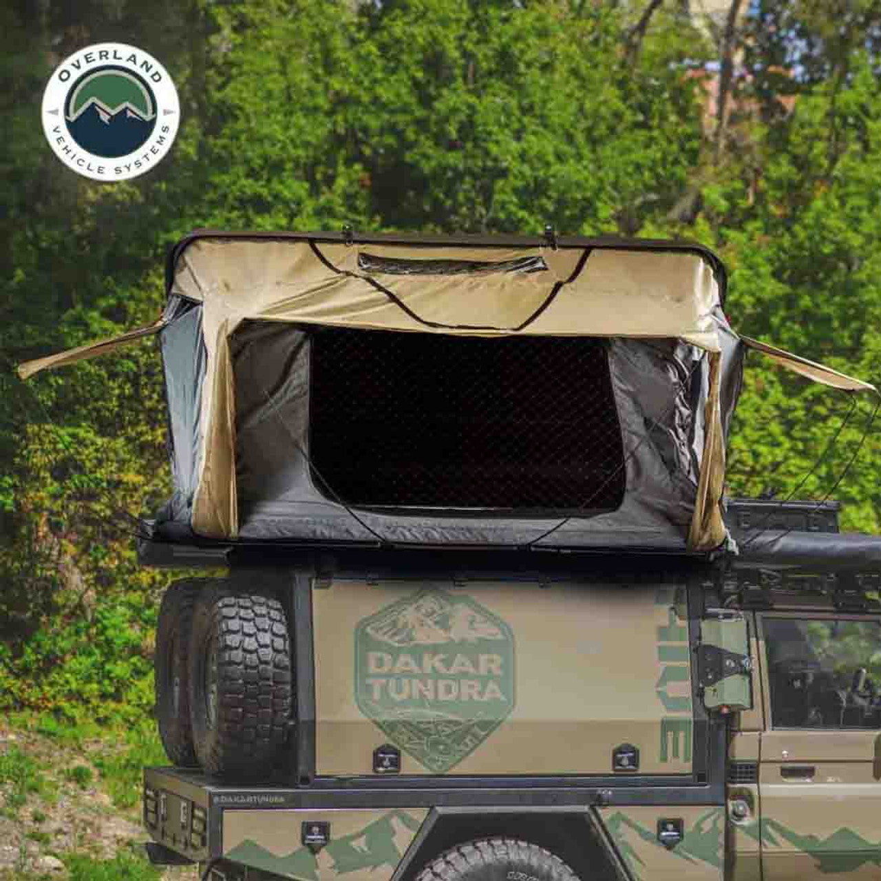 OVS | Roof Top Tent | HD Bundu 4 - Hard Shell Roof Top Tent, 4 Person, Grey Body and Black Rainfly Overland Vehicle Systems | 18389904