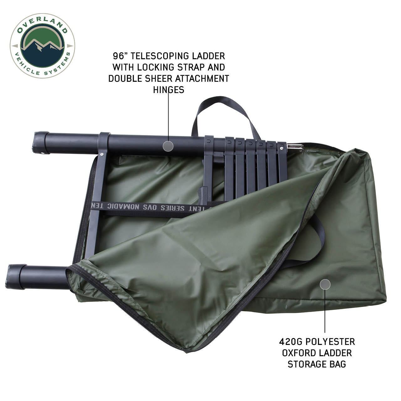 OVS | Roof Top Tent | HD Nomadic 3 Standard Soft Shell Roof Top Tent, Grey Body & Green Rainfly | 18439936
