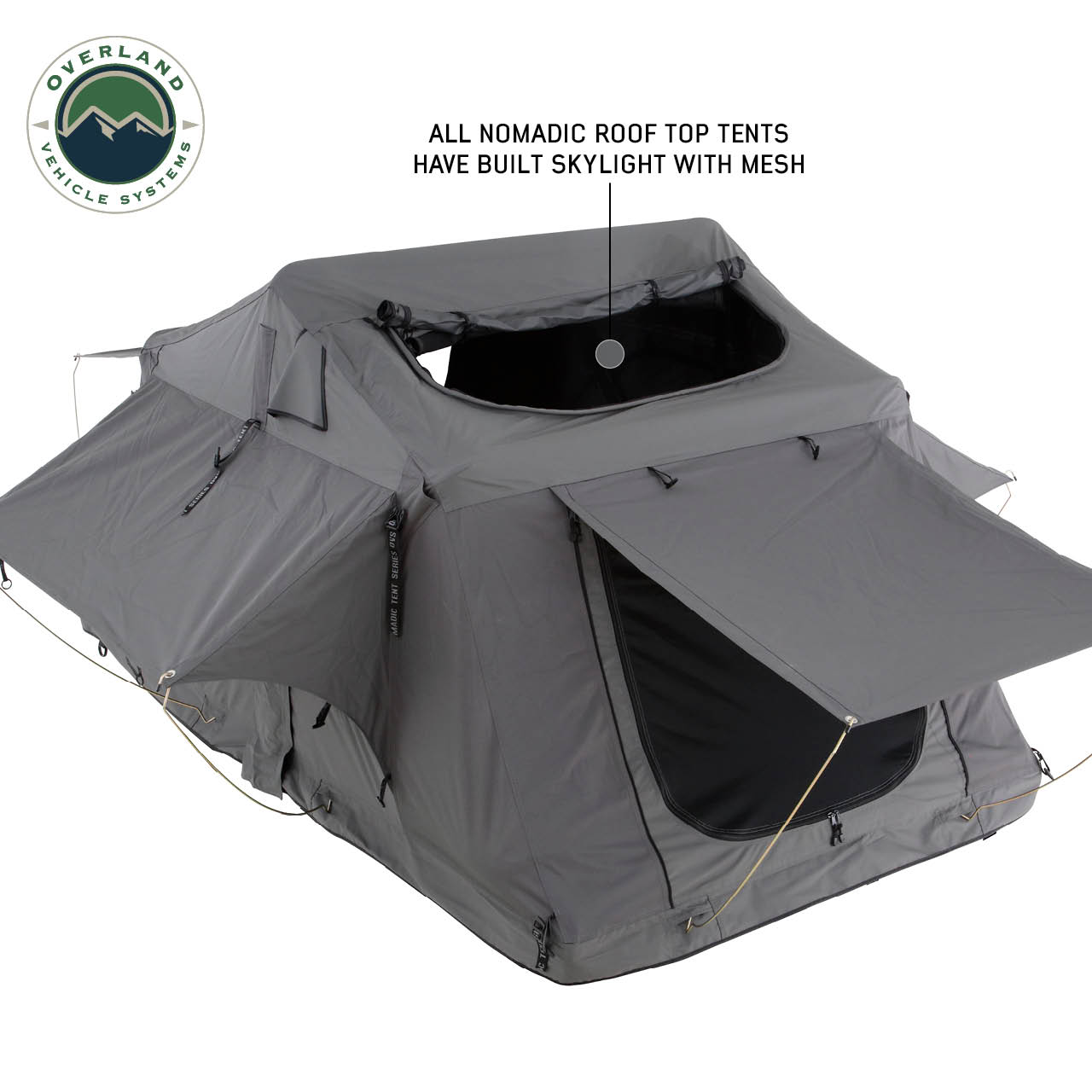 OVS | Roof Top Tent | HD Nomadic 3 Standard Soft Shell Roof Top Tent, Grey Body & Green Rainfly | 18439936