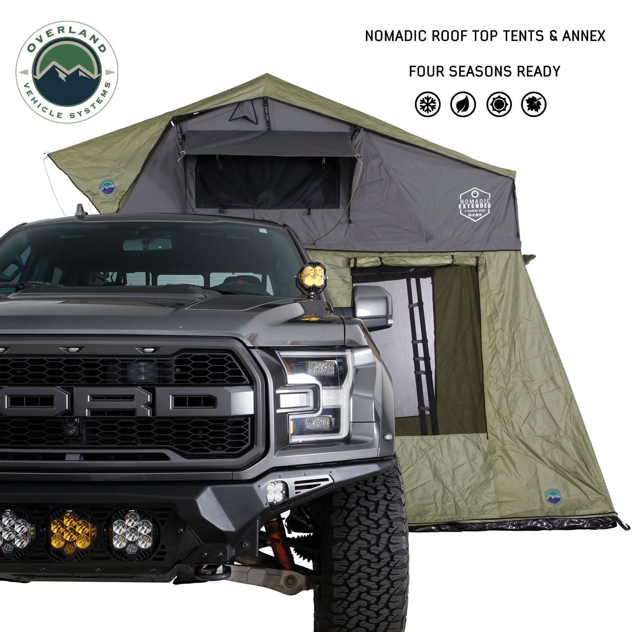 OVS | Tent Annex Room | HD Nomadic 3 Roof Top Tent Annex Green Base With Black Floor & Travel Cover | 18539936