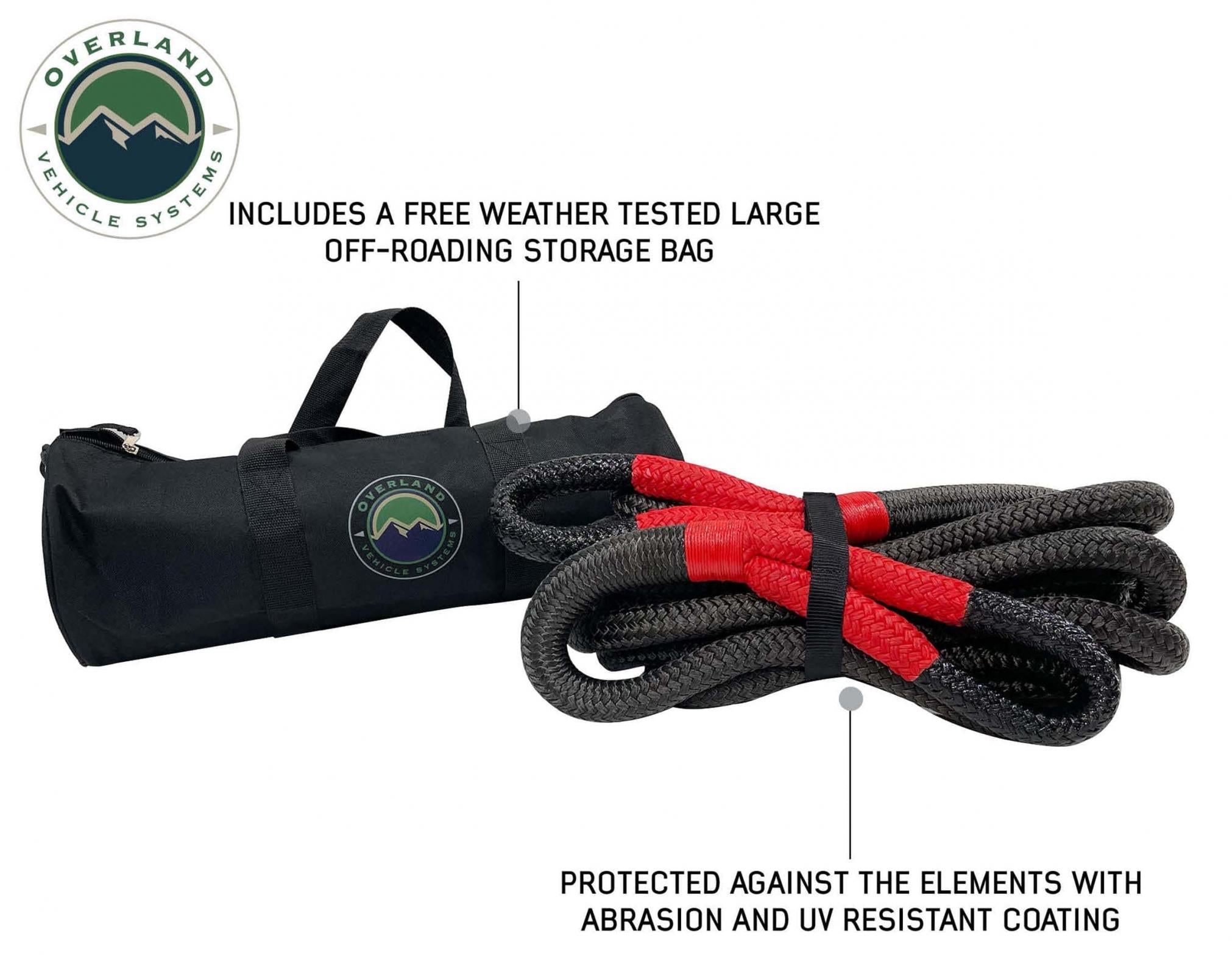 OVS | Recovery Kit | Brute Kinetic Rope Recovery Strap 1 x 30 Foot 30 Percent Stretch Overland Vehicle Systems | 19009916