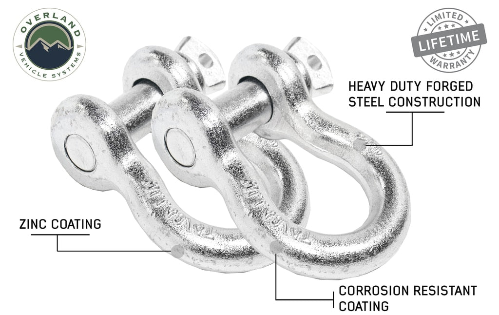 OVS | D Ring Shackle | Recovery Shackle D-Ring Bow Shackle vs Soft Shackle Overland Vehicle Systems | 19010205