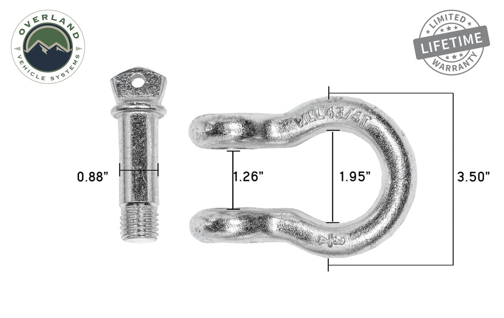 OVS | D Ring Shackle | Recovery Shackle D-Ring Bow Shackle vs Soft Shackle Overland Vehicle Systems | 19010205