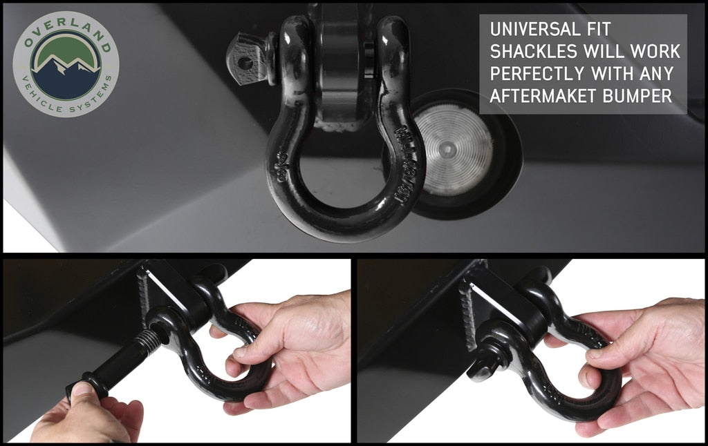 OVS | Winch Shackle | Recovery Shackle D-Ring 3/4" 4.75 Ton - Black | 19019901
