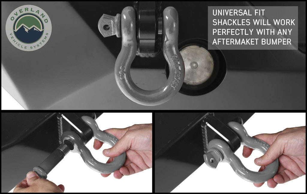 OVS | Winch Shackle | Recovery Shackle D-Ring 3/4" 4.75 Ton - Gray | 19019903