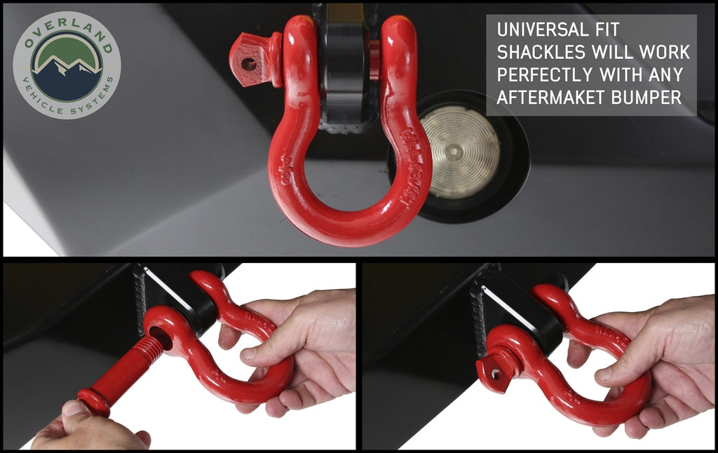 OVS | Winch Shackle | Recovery Shackle D-Ring 3/4" 4.75 Ton - Red | 19019904