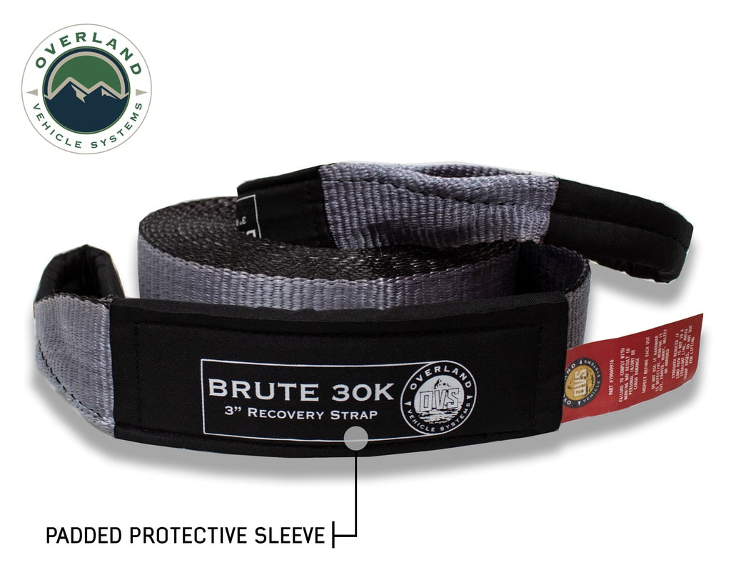 OVS | Tow Strap | Tow Strap 3" x 30' 30,000 LB. Gray With Black Ends & Storage Bag | 19069916