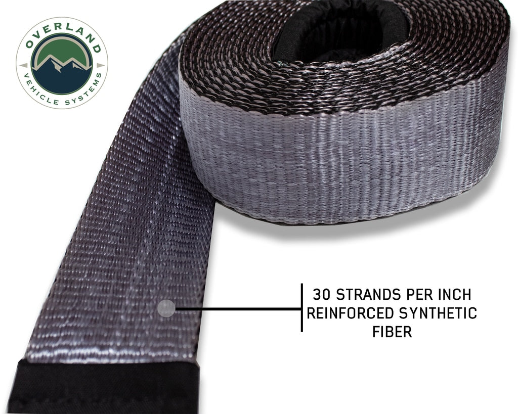 OVS | Tow Strap | Tow Strap 3" x 30' 30,000 LB. Gray With Black Ends & Storage Bag | 19069916