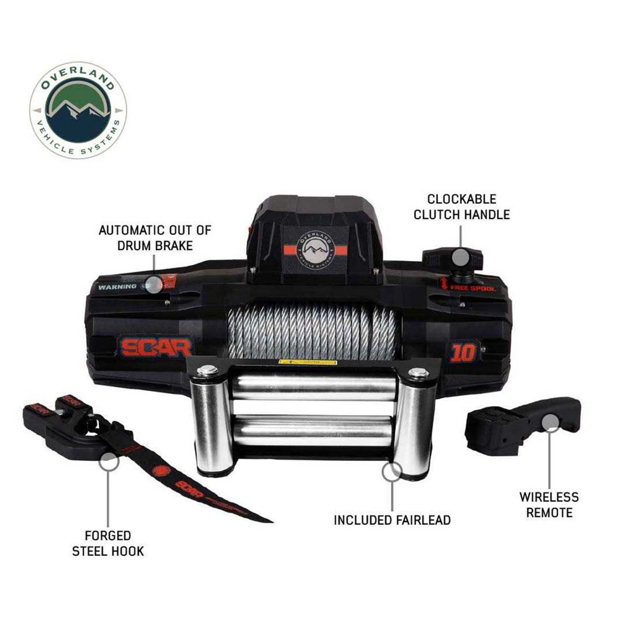 OVS | Winches | SCAR 10 - 10,000 lbs. Rated Steel Cable Winch | 19089901