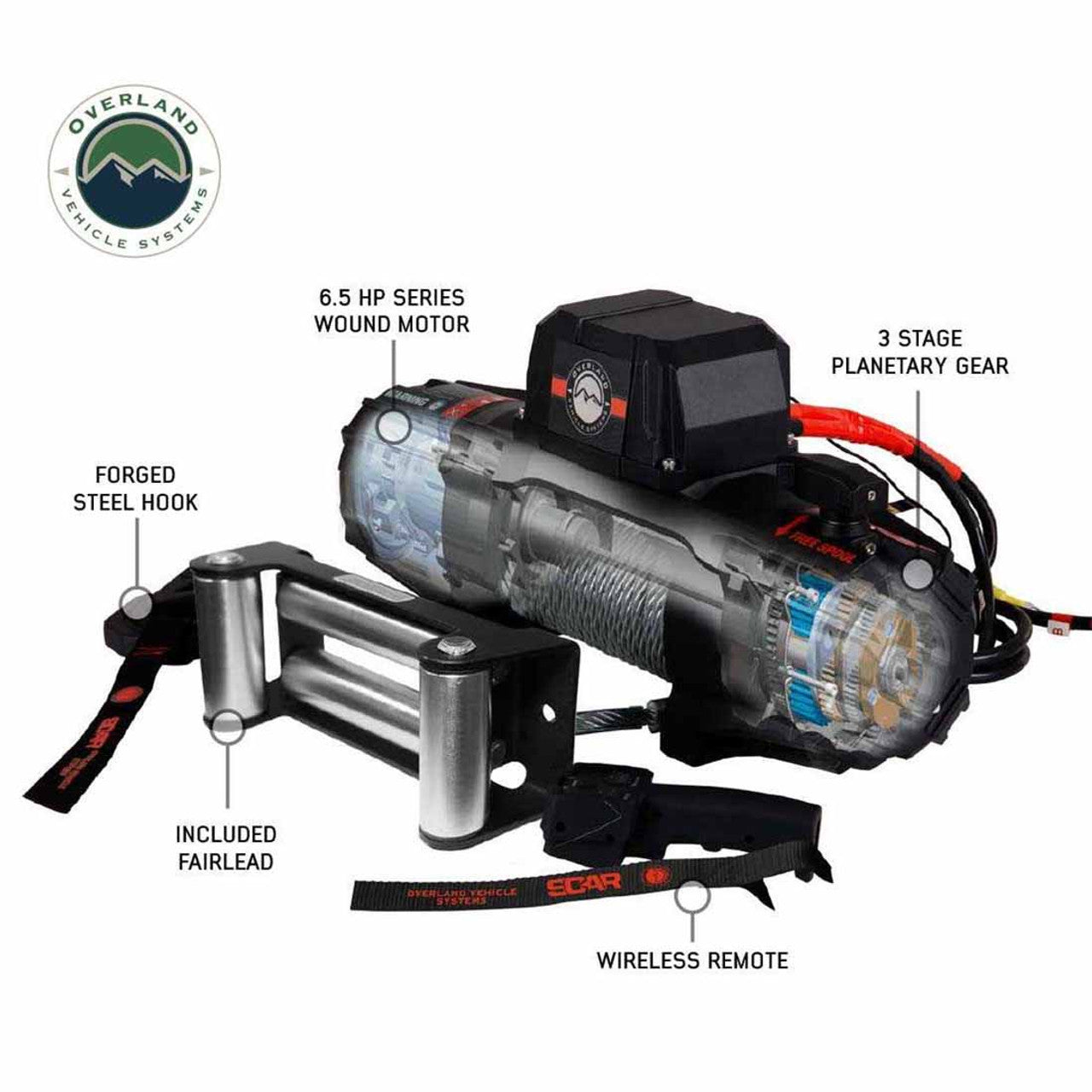 OVS | Winches | SCAR 10 - 10,000 lbs. Rated Steel Cable Winch | 19089901
