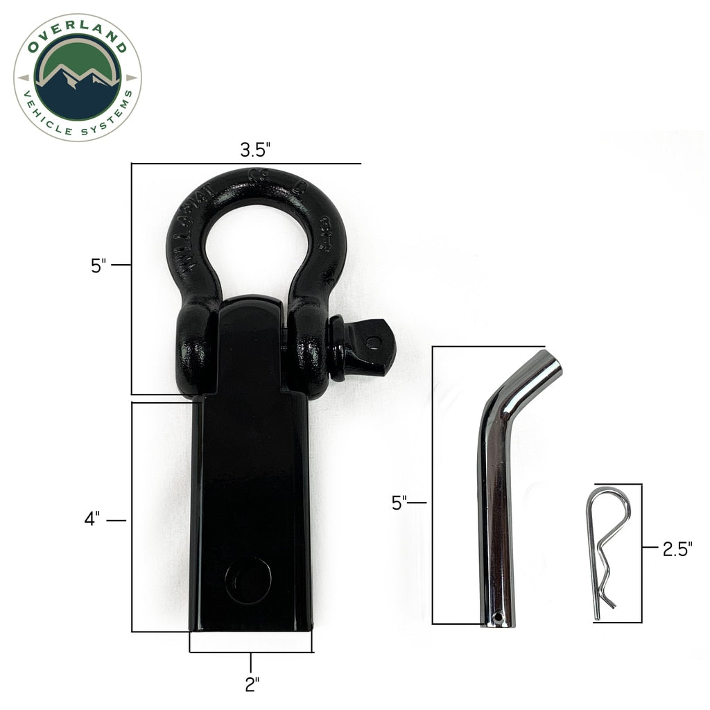 OVS | Winch Shackle | Receiver Mount Recovery Shackle 3/4" 4.75 Ton Rated Black Universal | 19109901