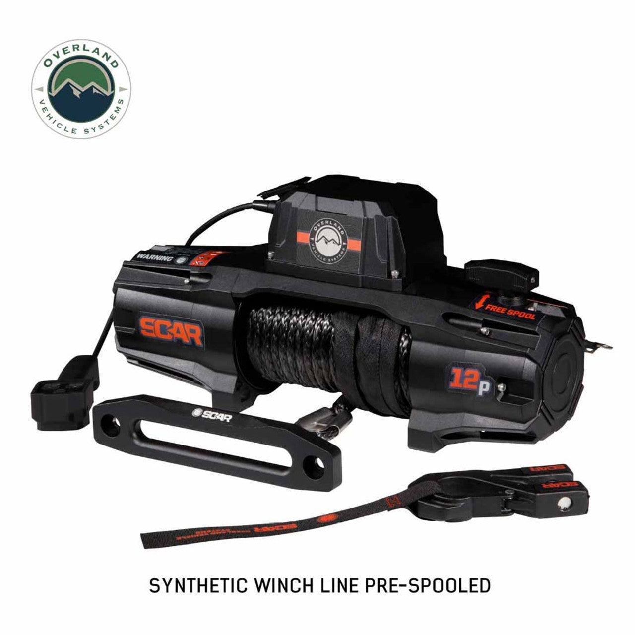 OVS | Winches | SCAR 12S - 12,000 lbs. Rated Synthetic Rope Winch | 19129901