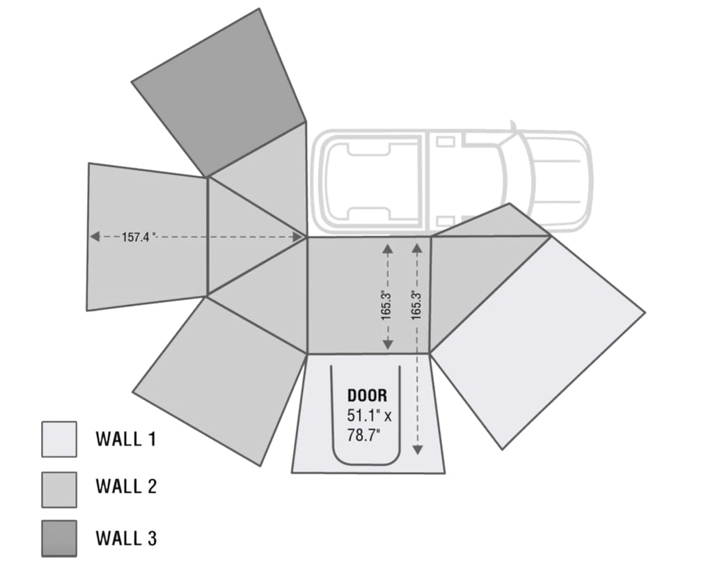 OVS | Portable Awning | Nomadic Awning 270 Awning with Walls Passenger Overland Vehicle Systems | 19549907