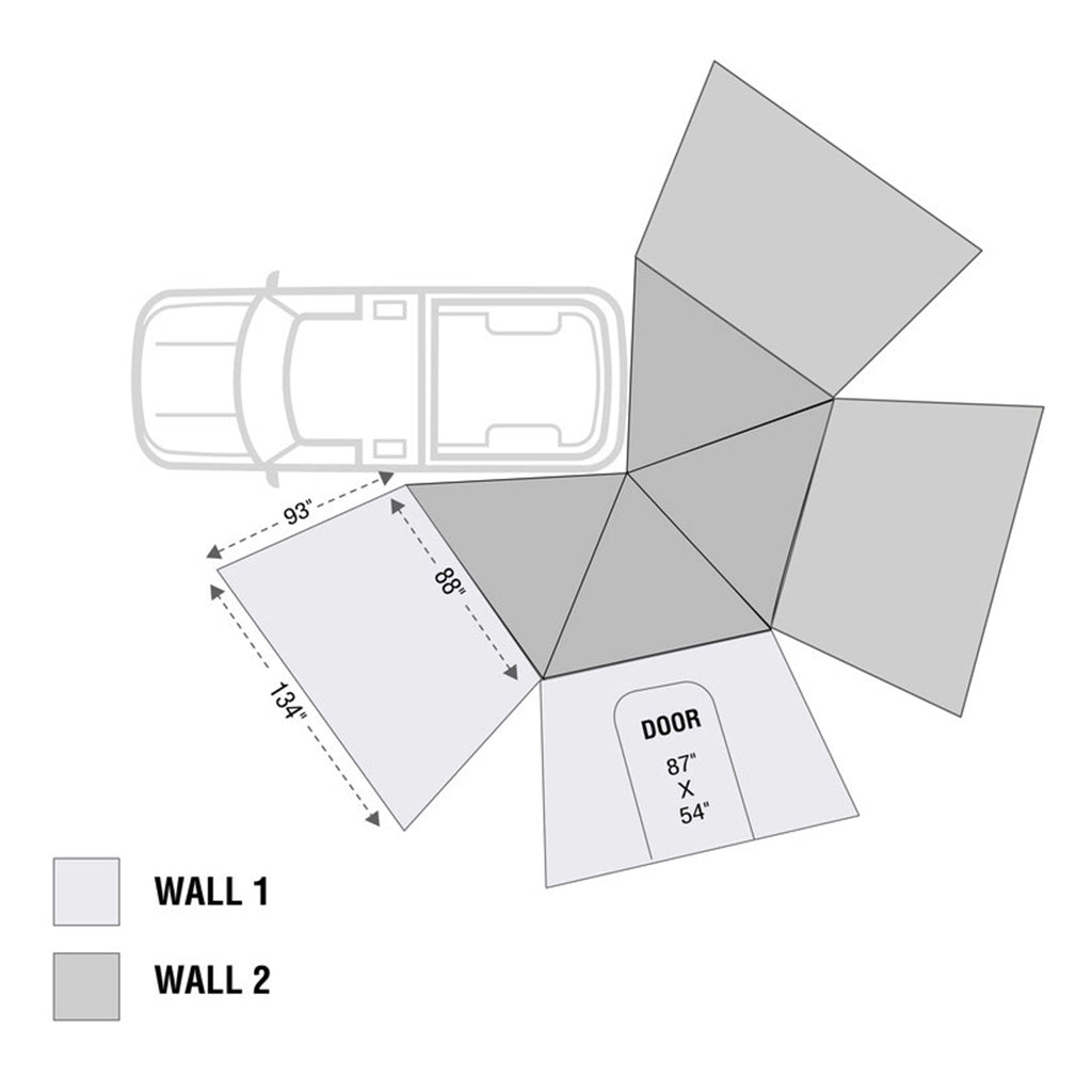 OVS | Roof Top Tent | HD Nomadic 270 LT Awning & Wall 1, 2, & Mounting Brackets - Driver Side | 19579907