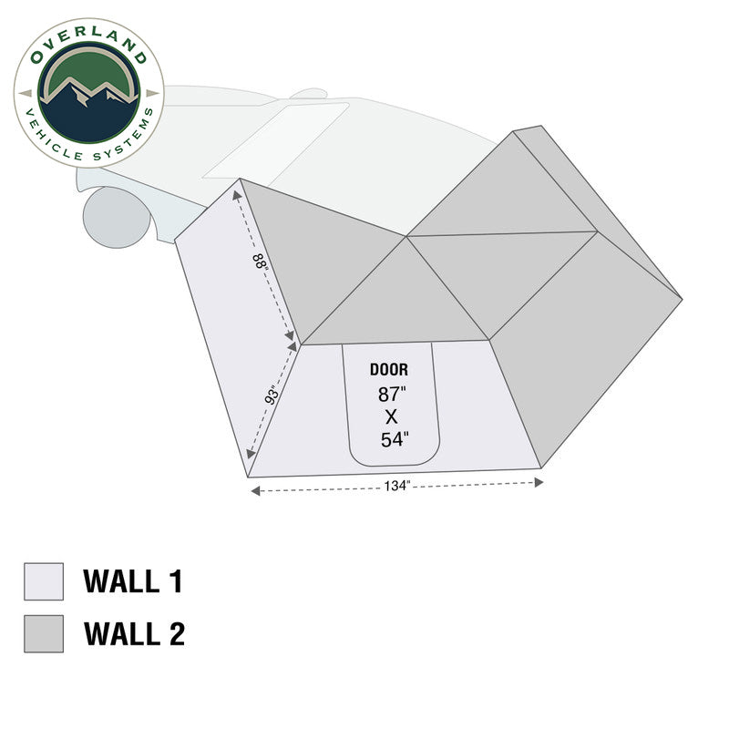 OVS | Roof Top Tent | HD Nomadic 270 LT Awning Wall 2 Piece Kit - Driver Side | 19579908