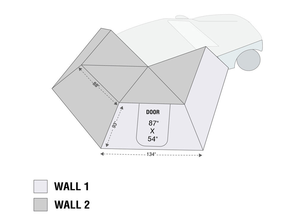 OVS | Roof Top Tent | HD Nomadic 270 LT Awning & Wall 1, 2, & Mounting Brackets - Passenger Side | 19589907