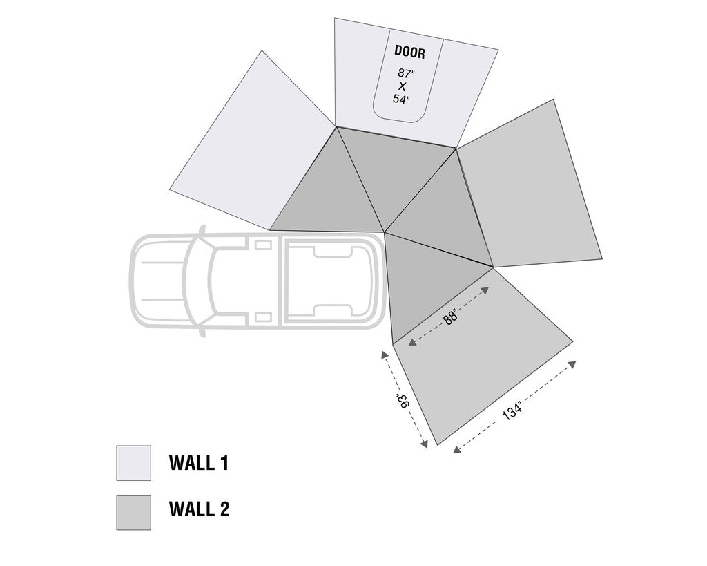OVS | Roof Top Tent | HD Nomadic 270 LT Awning & Wall 1, 2, & Mounting Brackets - Passenger Side | 19589907