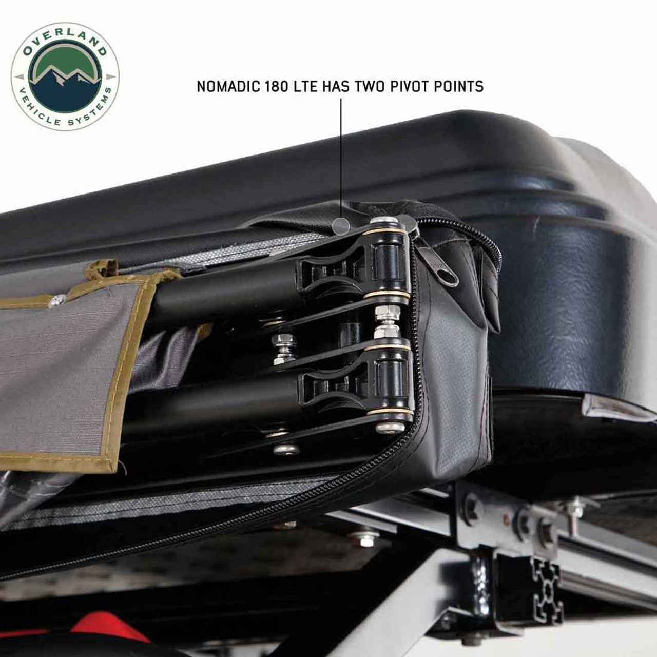 OVS | Portable Awning | HD Nomadic 180 LTE - Awning, Grey Body, Green Trim and Black Travel Cover Overland Vehicle Systems | 19609917
