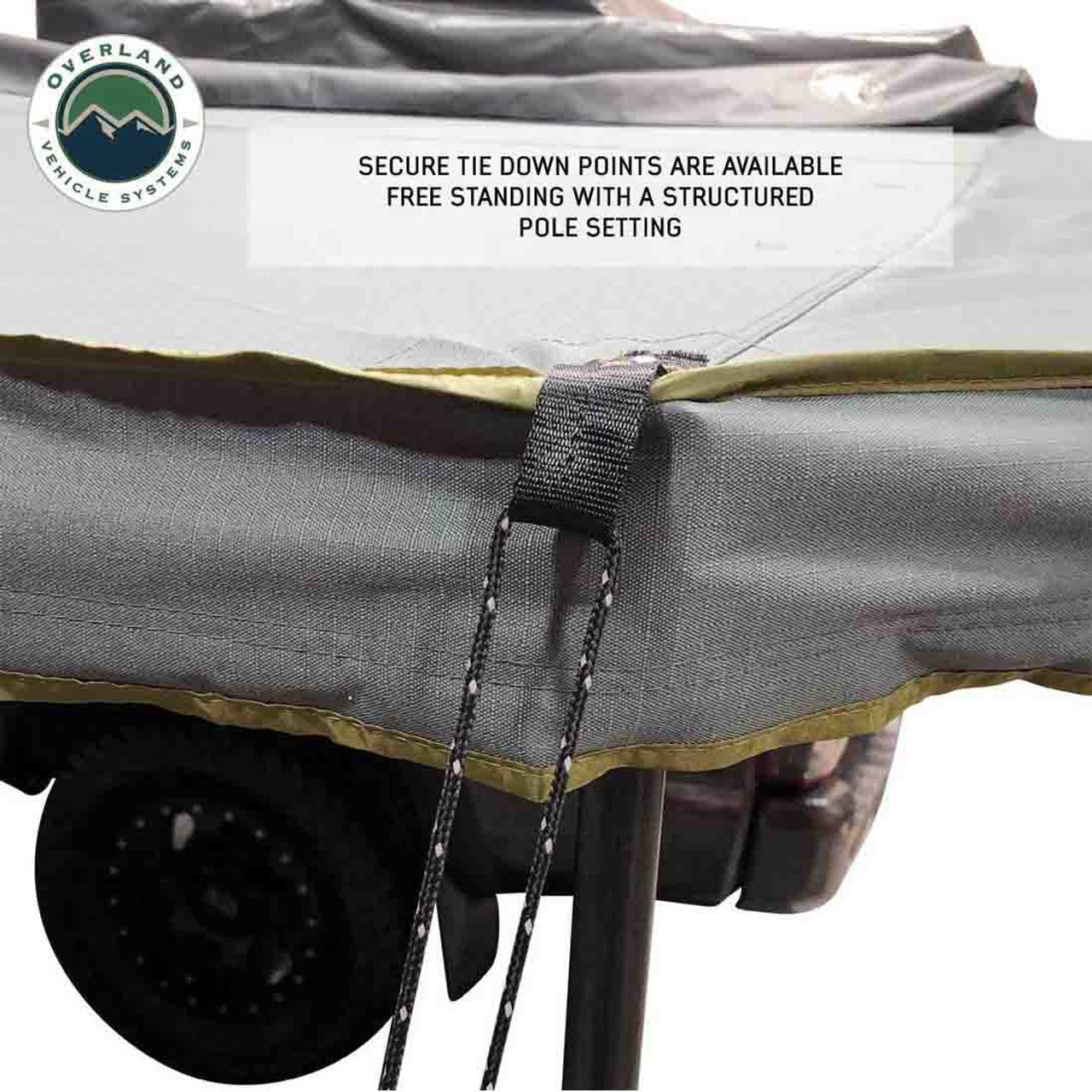 OVS | Portable Awning | HD Nomadic 180 LTE - Awning, Grey Body, Green Trim and Black Travel Cover Overland Vehicle Systems | 19609917
