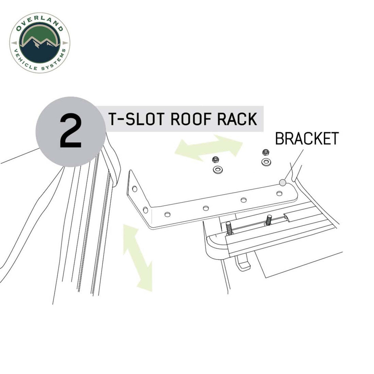 OVS | Portable Awning | HD Nomadic 180 LTE - Awning, Grey Body, Green Trim and Black Travel Cover Overland Vehicle Systems | 19609917