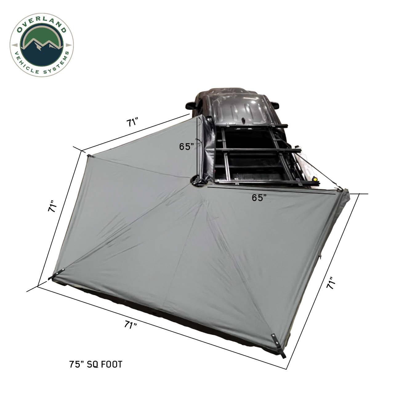 OVS | Roof Top Tent | HD Nomadic 270 LTE Awning - Driver Side - Dark Gray with Black Travel Cover Universal | 19679907