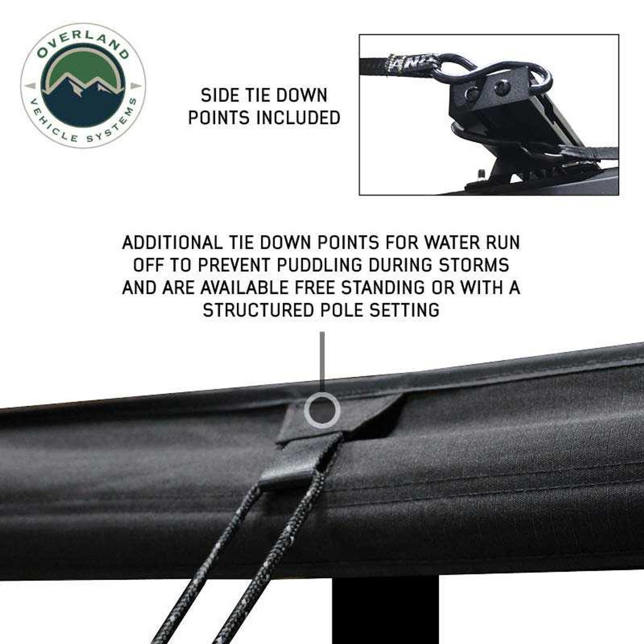 OVS | Portable Awning | XD Nomadic 270 - Awning W/Lights and Black Out , Driver Side, Black Body, Black Trim and Black Travel Cover Overland Vehicle Systems | 19690001