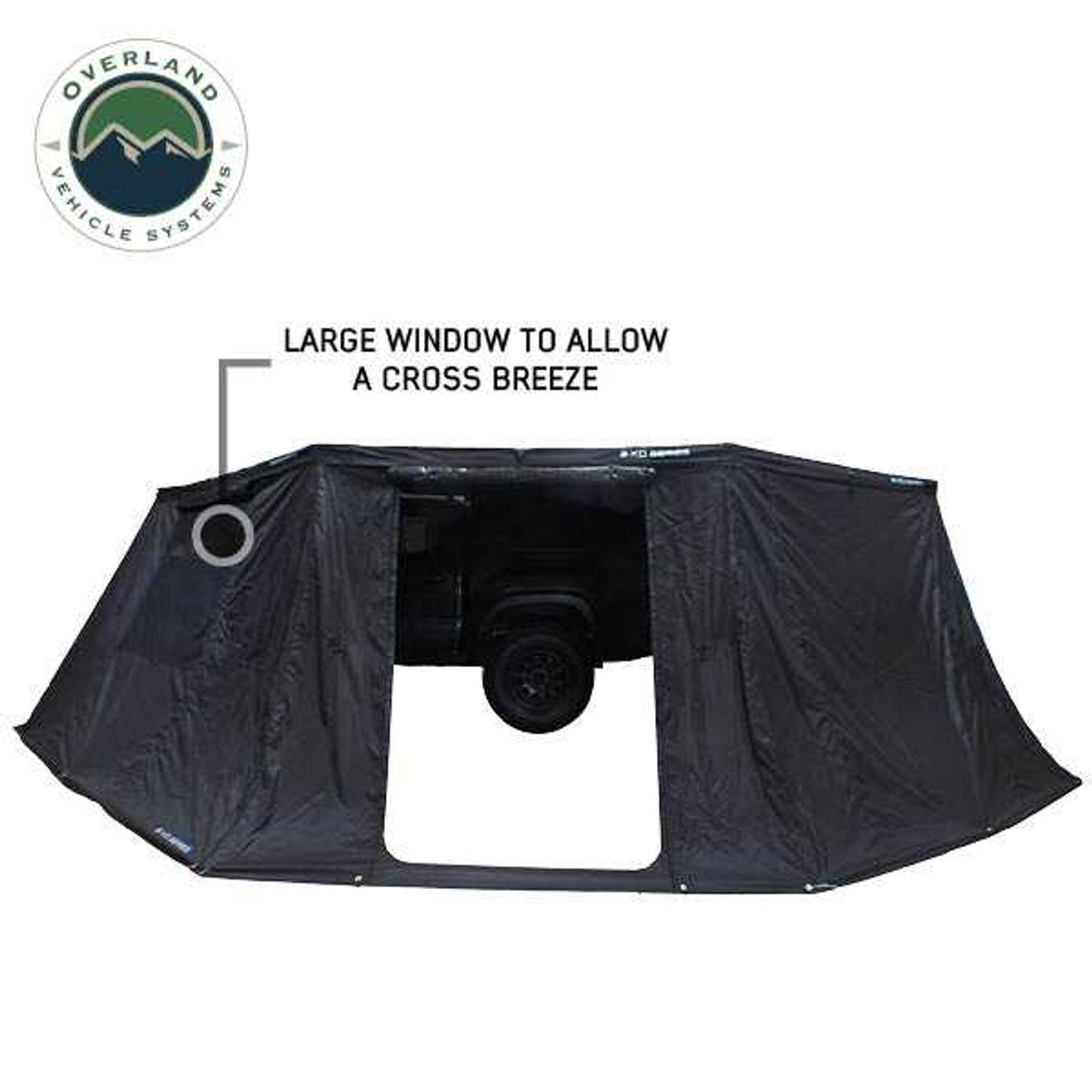 OVS | Portable Awning | XD Nomadic 270 - Awning Wall 3 W/Black Out, Driver Side, Black Body, Black Trim W/Storage Bag Overland Vehicle Systems | 19690007