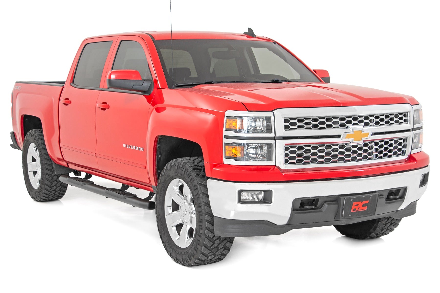Rough Country | Nerf Bars | GM Oval Nerf Step Bars (07-18 GM 1500, 07-19 2500HD/3500 HD, 19 Classic Crew Cab) Rough Country | 21001