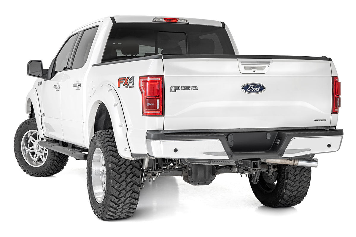Rough Country | Nerf Bars | Ford Oval Nerf Step Bars 15-Up F-150 SuperCrew Cab Rough Country | 21005