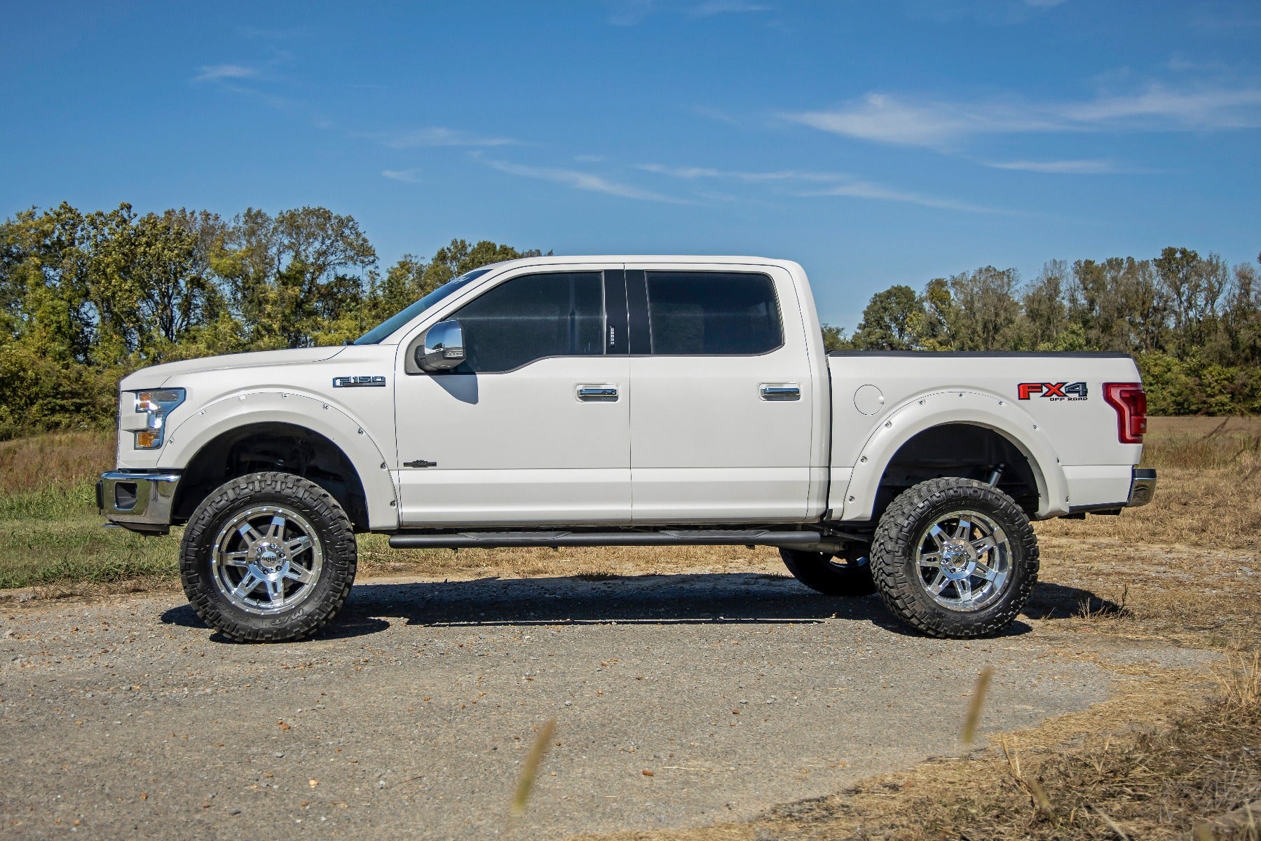 Rough Country | Nerf Bars | Ford Oval Nerf Step Bars 15-Up F-150 SuperCrew Cab Rough Country | 21005