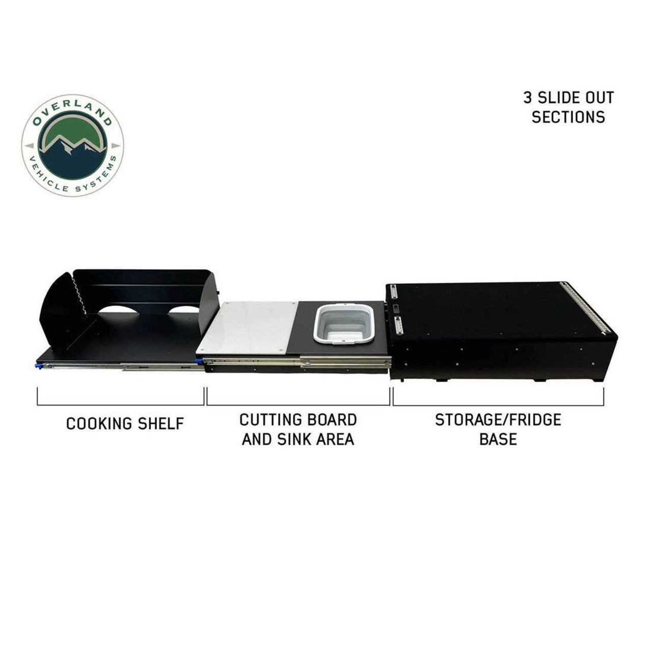 OVS | Cargo Box | Cargo Box Kitchen With Slide Out Sink, Cooking Shelve and Slide Out Work Station Overland Vehicle Systems | 21010401