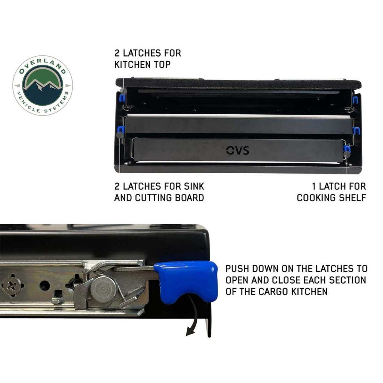 OVS | Cargo Box | Cargo Box Kitchen With Slide Out Sink, Cooking Shelve and Slide Out Work Station Overland Vehicle Systems | 21010401