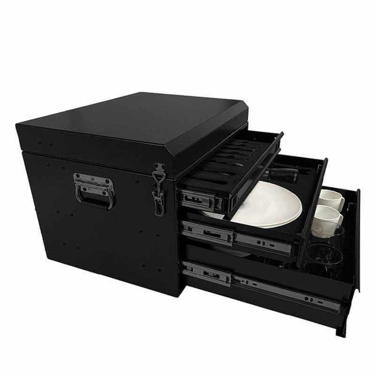 OVS | Portable Oven | Kitchen Kit - 39 Piece Utensil, Aluminum Storage Box With Custom Cut Foam Overland Vehicle Systems | 21010502