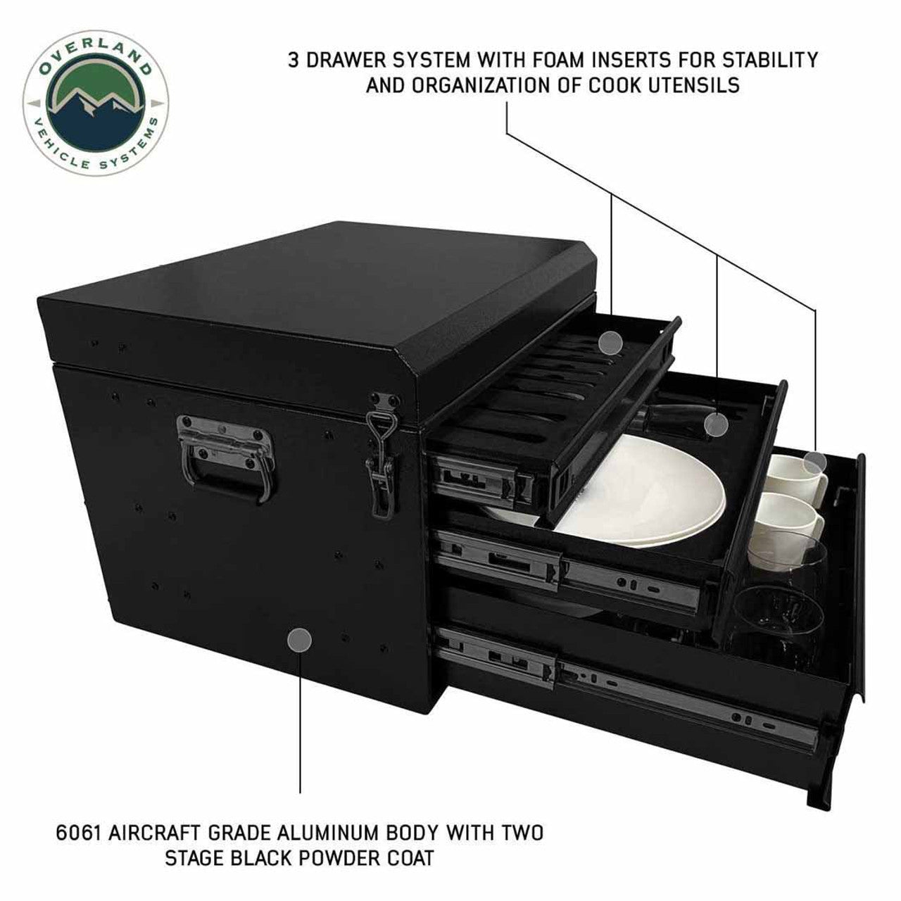 OVS | Portable Oven | Kitchen Kit - 39 Piece Utensil, Aluminum Storage Box With Custom Cut Foam Overland Vehicle Systems | 21010502