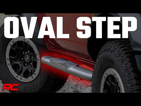 Rough Country | Nerf Bars | Oval Nerf Steps 2-Door Black Ford Bronco 2 Door 4WD 21-Up Rough Country | 21012