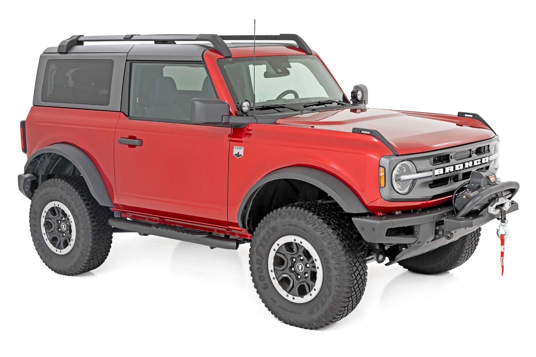 Rough Country | Nerf Bars | Oval Nerf Steps 2-Door Black Ford Bronco 2 Door 4WD 21-Up Rough Country | 21012