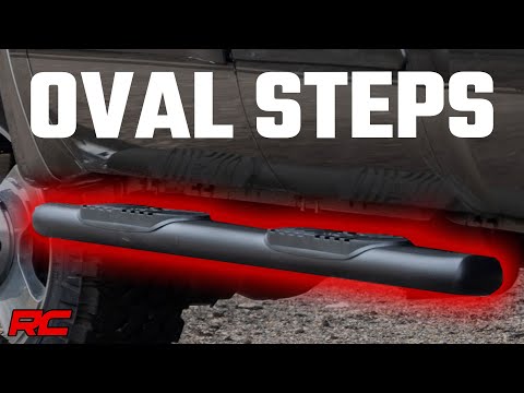 Rough Country | Nerf Bars | Oval Nerf Step Crew Cab Black Ford Super Duty 2WD/4WD (99-16) Rough Country | 21013