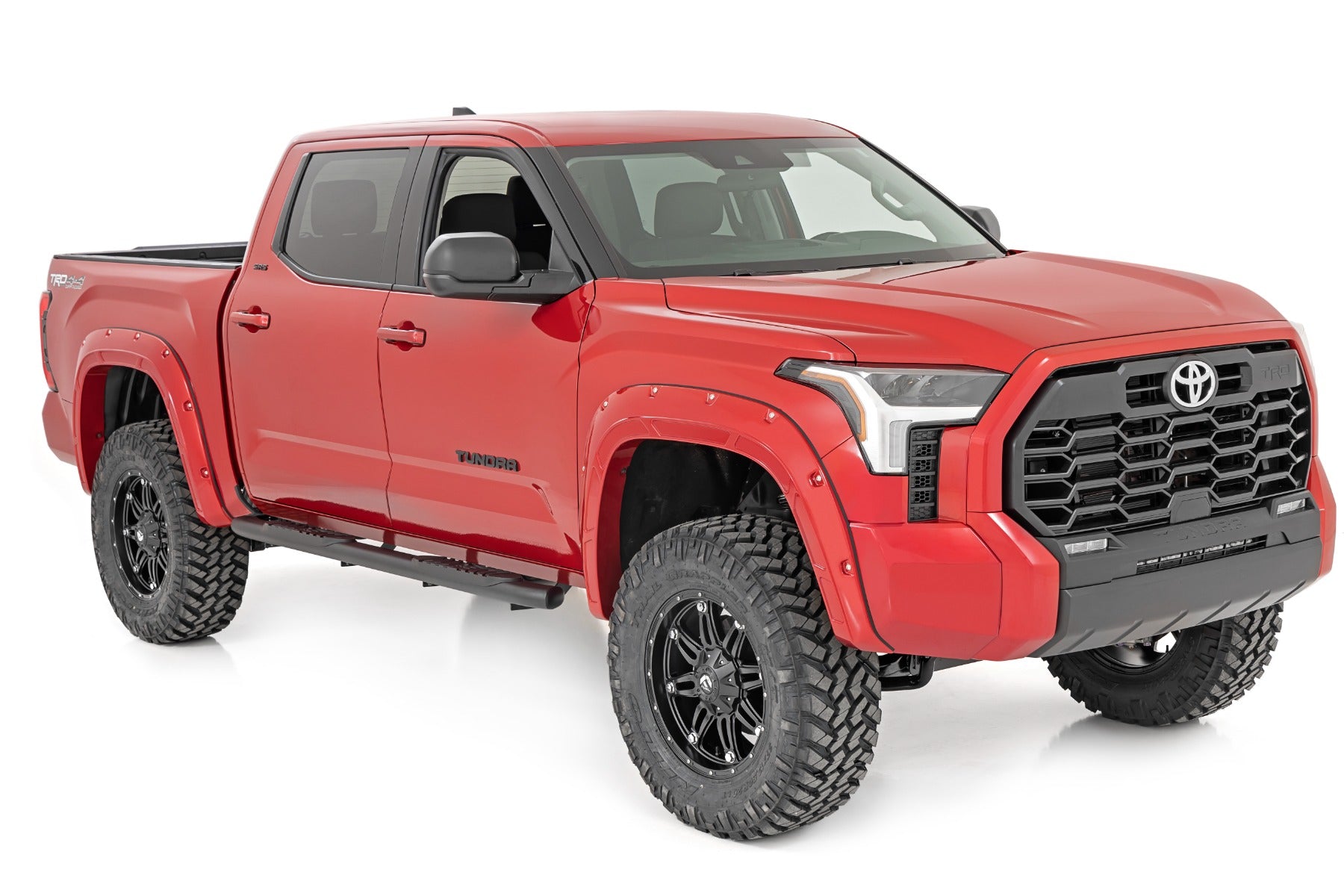 Rough Country | Nerf Bars | Oval Nerf Steps Crew Cab Black Toyota Tundra 2WD/4WD (22-23) Rough Country | 21014