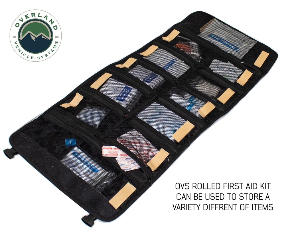 OVS | First Aid Bag | Rolled Bag First Aid - Waxed Canvas First Aid Bag for Car Overland Vehicle Systems | 21109941
