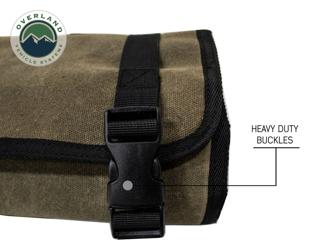 OVS | First Aid Bag | Rolled Bag First Aid - Waxed Canvas First Aid Bag for Car Overland Vehicle Systems | 21109941