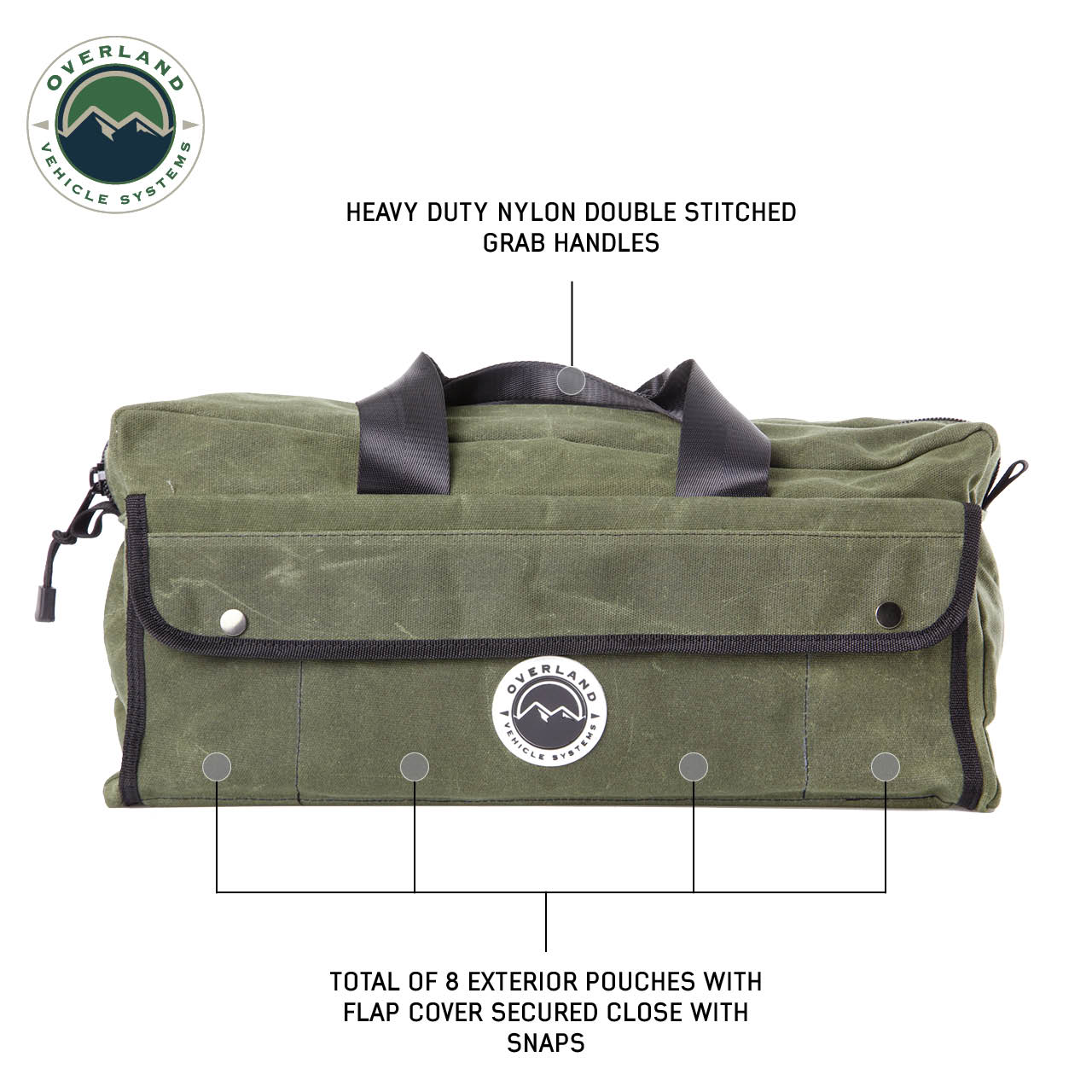 OVS | Tote Bag | Small Duffle Bag with Handle & Straps - #16 Waxed Canvas Storage | 21169941
