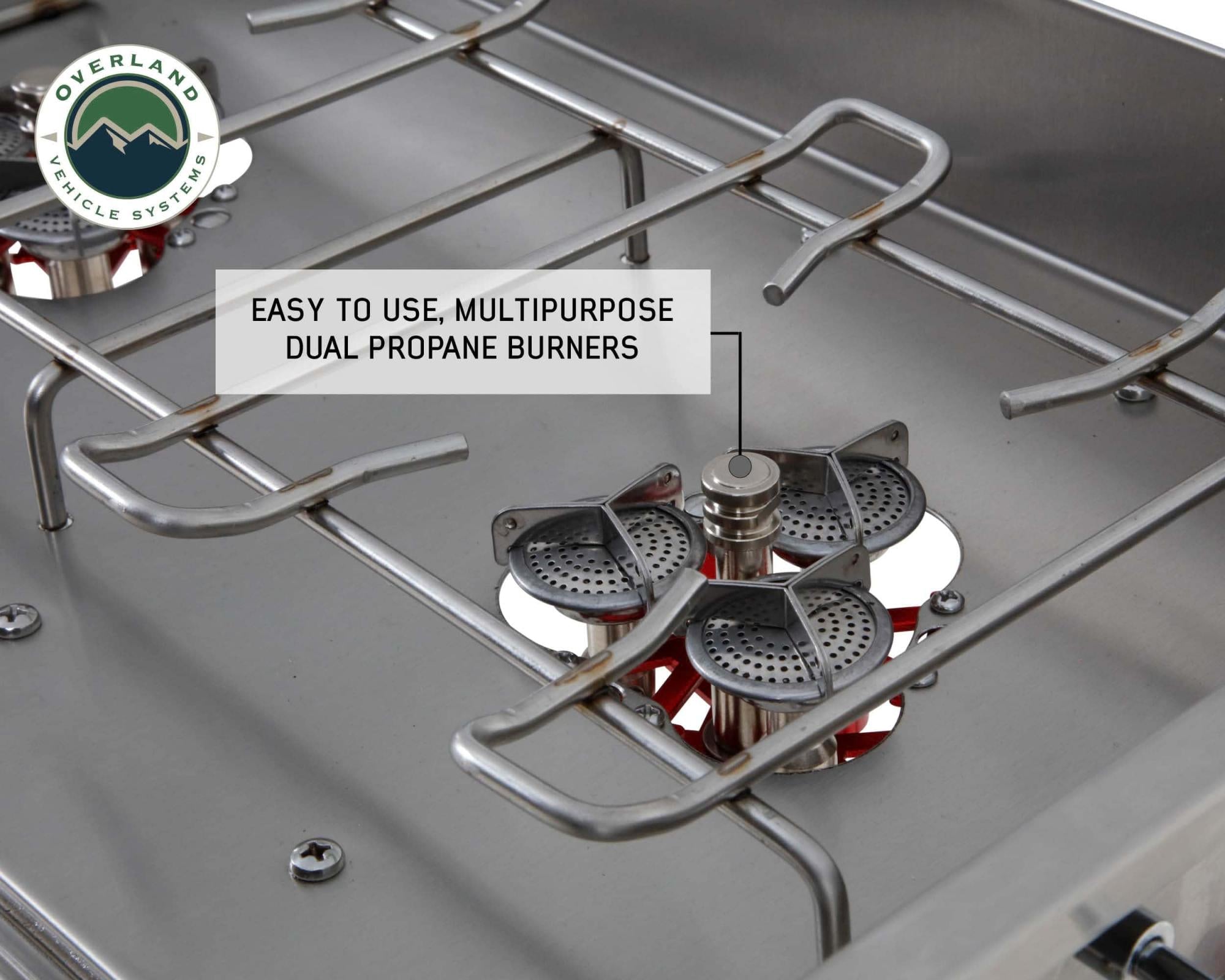 OVS | Table / Snack Tray | Komodo Camp Kitchen - Dual Grill, Skillet, Folding Shelves, and Rocket Tower - Stainless Steel | 30100001