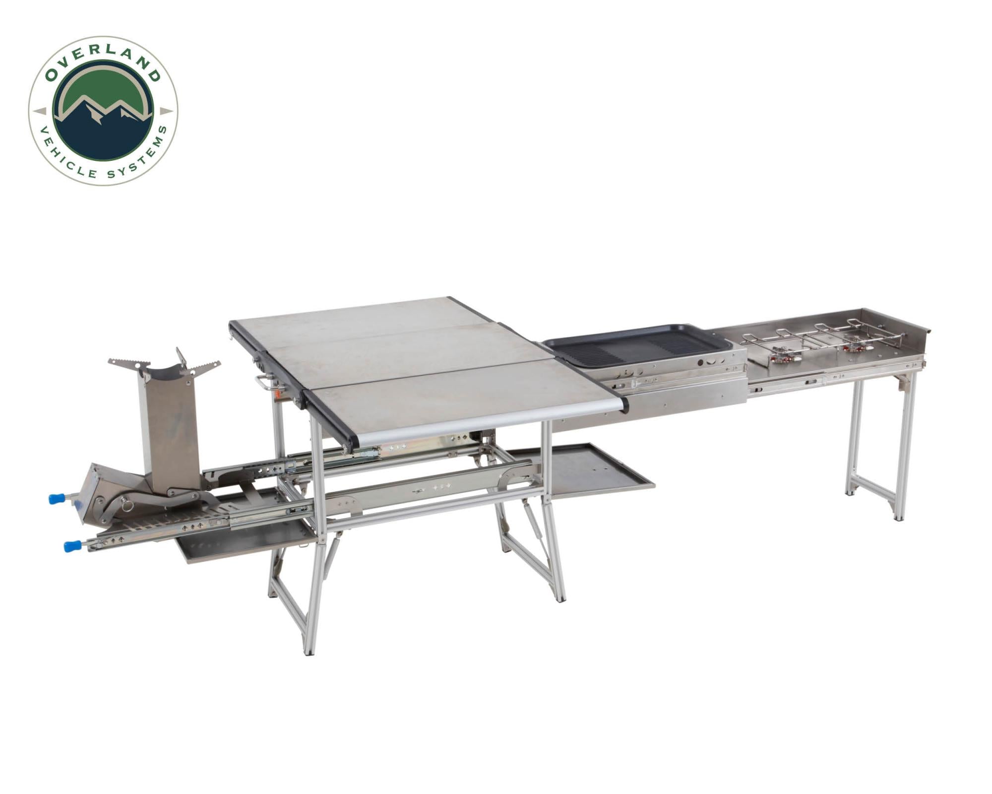 OVS | Table / Snack Tray | Komodo Camp Kitchen - Dual Grill, Skillet, Folding Shelves, and Rocket Tower - Stainless Steel | 30100001