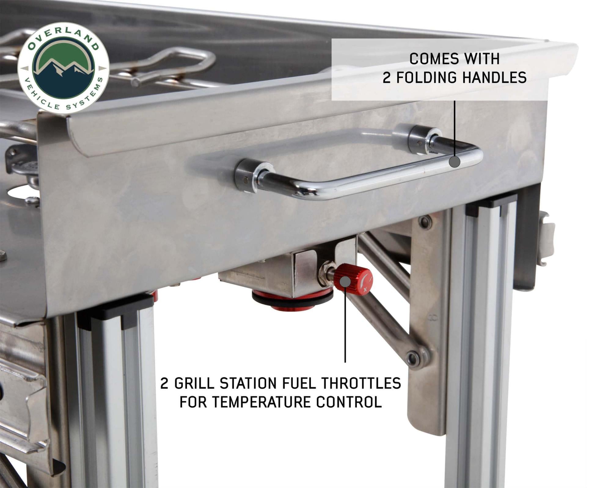 OVS | Table / Snack Tray | Komodo Camp Kitchen - Dual Grill, Skillet, Folding Shelves, and Rocket Tower - Stainless Steel | 30100001