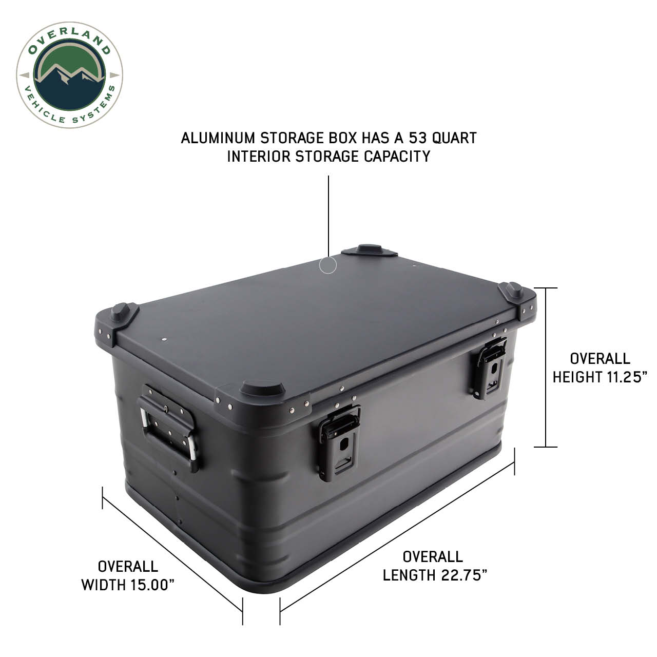 OVS | Cargo Box | Aluminum Storage Box Durable 53QT Storage Solution Overland Vehicle Systems | 30100201