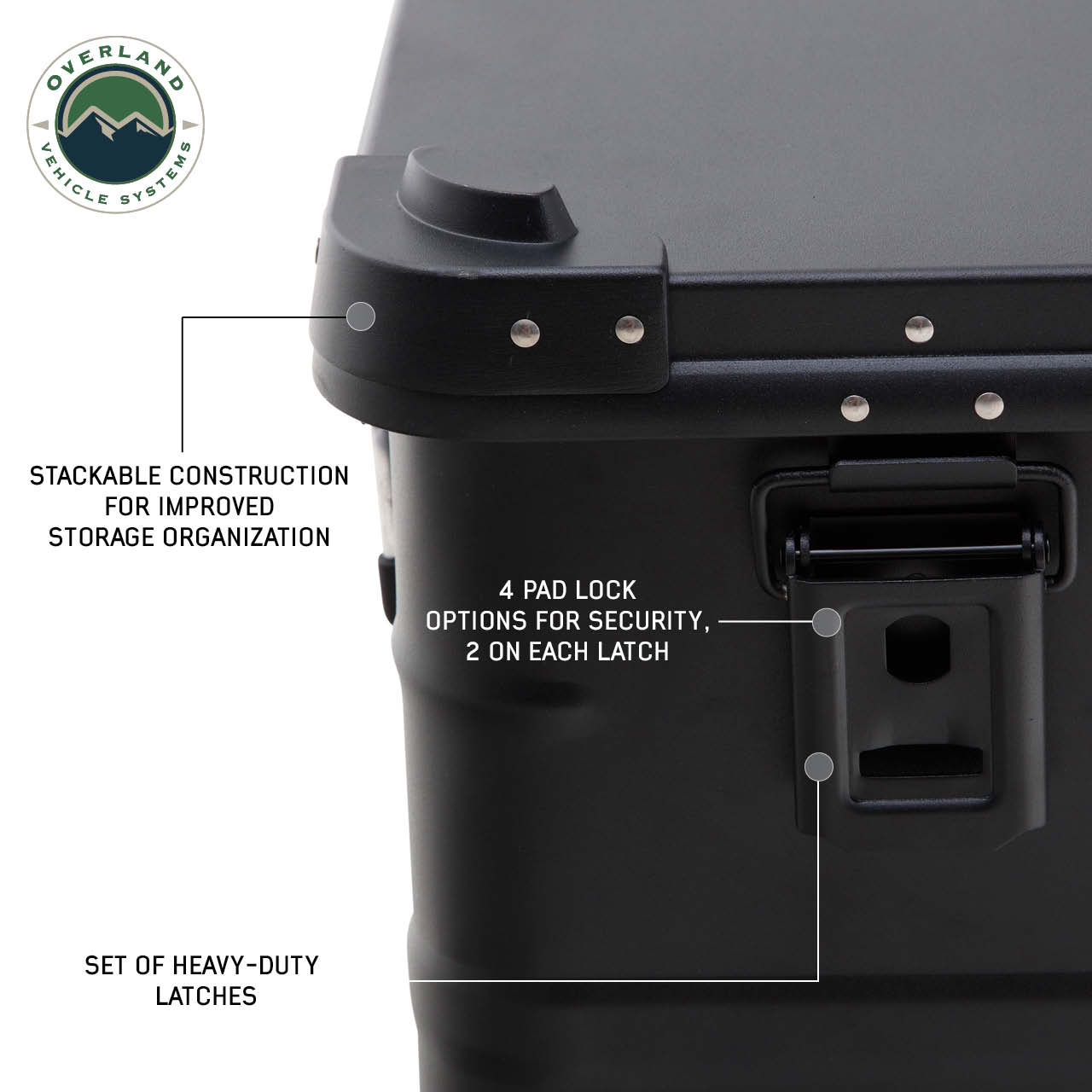 OVS | Cargo Box | Aluminum Storage Box Durable 53QT Storage Solution Overland Vehicle Systems | 30100201